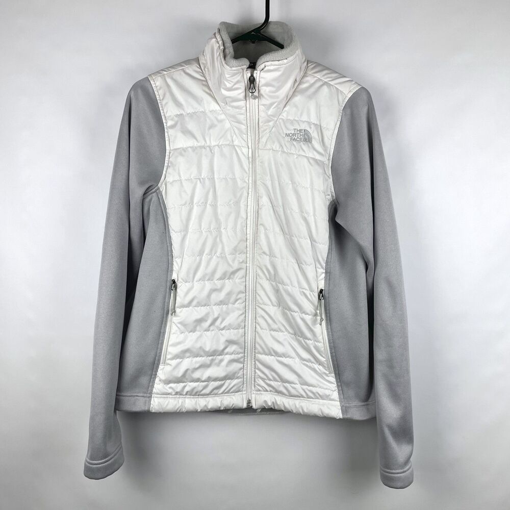 The North Face Mashup Insulated Jacket Women's Medium White Gray Hybrid Puffer